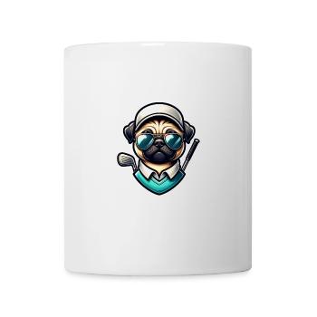 Drôle de golfeur carlin jouant au golf avec des poses cool - Mug blanc - blanc - Devant