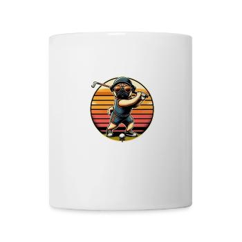 Drôle de golfeur carlin avec des lunettes de soleil sur le - Mug blanc - blanc - Devant
