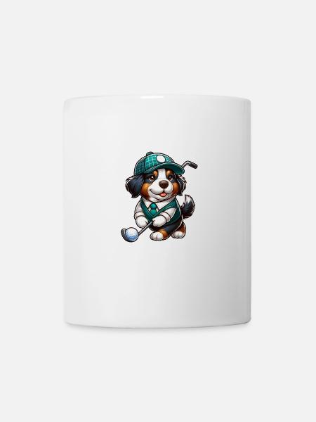 Conception de golfeur bouvier bernois drôle - Mug blanc - blanc