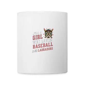 Fille aime le baseball Labradors Sports - Mug blanc - blanc - Devant