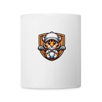 Design de golfeur Cool Tiger Wildcat - Mug blanc - blanc - Devant