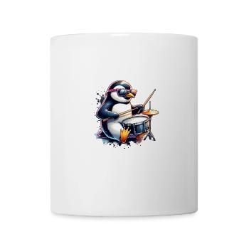 Penguin Drummer Rock Music Animal Funny - Mug - white - Front