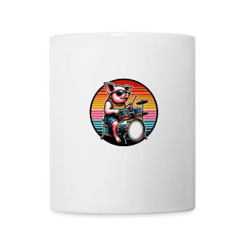 Pig Drums Drummer Music Band - Mug blanc - blanc - Devant