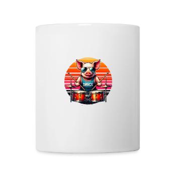 Pig Drums Tambour Tambour Percussions de groupe - Mug blanc - blanc - Devant