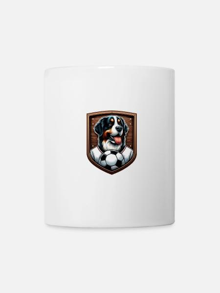 Bernersennenhund Fußballspieler Ball Champion - Tasse - Weiß