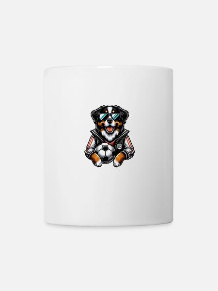 Bernhadiner Fußballspieler Ball Champion Fan - Tasse - Weiß