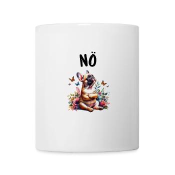 Französische Bulldogge Spruch Nö Hundeliebhaber - Tasse - Weiß - Vorne