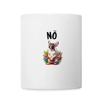 Französische Bulldogge Spruch Nö Hundeliebhaber - Tasse - Weiß - Vorne
