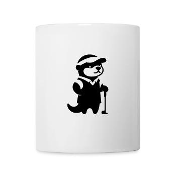 Silhouette de golf loutre golfeur drôle - Mug blanc - blanc - Devant