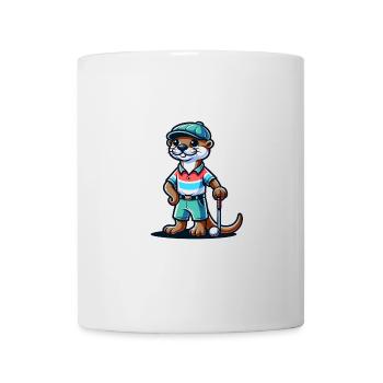 Drôle de golfeur loutre Sports de golf - Mug blanc - blanc - Devant