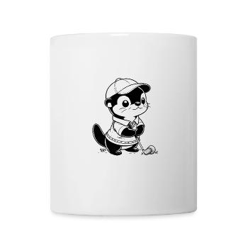 Otter Golf Silhouette Lustiger Golfer - Tasse - Weiß - Vorne