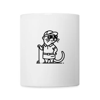 Silhouette de golfeur drôle de golf Otter Golf - Mug blanc - blanc - Devant