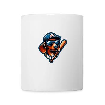 Teckel Joueur De Baseball Sports Drôle - Mug blanc - blanc - Devant