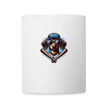 Cool teckel joueur de baseball sport drôle - Mug blanc - blanc - Devant