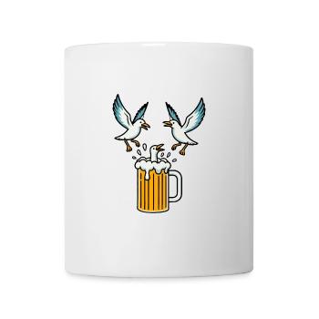 Kiez Möwen Party Rescue Bière Hamburg Hafen Elbe - Mug blanc - blanc - Devant