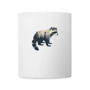 Mignon raton laveur raton laveur nature bébé raton laveur forêt - Mug blanc - blanc - Devant
