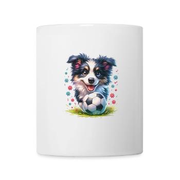 Border Collie Fußballspieler Ball Champion Fan - Tasse - Weiß - Vorne