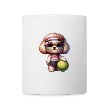 Bolonka Zwetna Joueur de tennis canin - Mug blanc - blanc - Devant