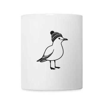 North Sea Harbor Moin Seagull Bonnet Bonnet Noir Blanc - Mug blanc - blanc - Devant