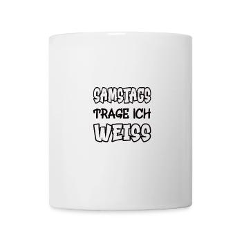 Saturdays I wear white saying color white - Mug - white - Front