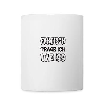 In fact, I wear white saying color white - Mug - white - Front