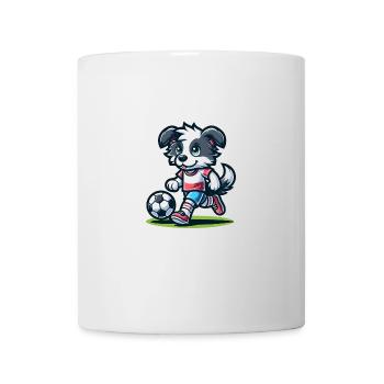 Soccer Playing Dog Drawing - Mug - white - Front