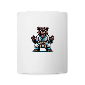 Karate Bear in White Gi with Yellow Belt - Mug - white - Front