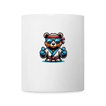 Karate Bear with Sunglasses and Headband - Mug - white - Front