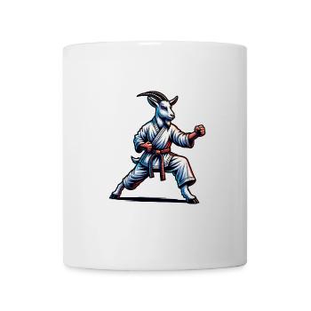 Karate-Ziege in Action – Dynamischer Kampfgeist - Tasse - Weiß - Vorne