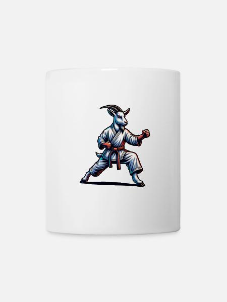 Karate-Ziege in Action – Dynamischer Kampfgeist - Tasse - Weiß