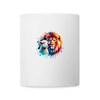 Löwe und Lamm Christliche Kleidung - Tasse - Weiß - Vorne