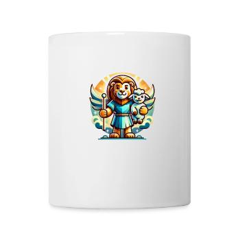Christliche Kleidung Löwe Und Lamm Engel - Tasse - Weiß - Vorne