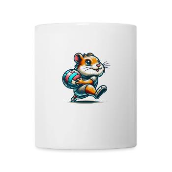 Cute hamster with volleyball - Mug - white - Front
