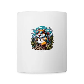 Abenteuerlustiger Hamster Wandern Berge - Tasse - Weiß - Vorne