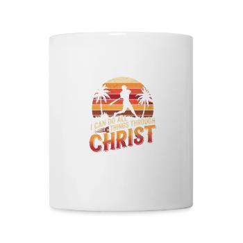 I can do everything through Christ Baseball Christian - Mug - white - Front