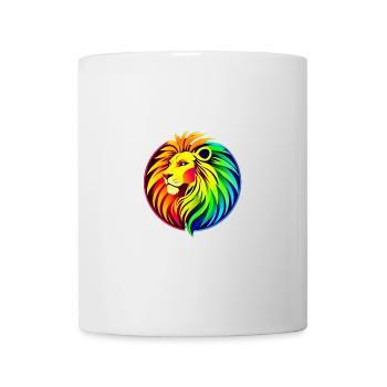 Lion design multicolore. - Mug blanc - blanc - Devant