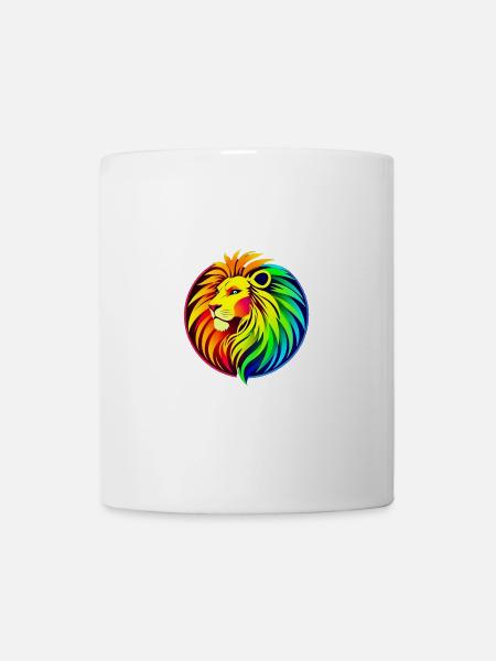 Lion design multicolore. - Mug blanc - blanc