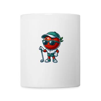 Drôle de golf tomate frange élégamment avec des nuances - Mug blanc - blanc - Devant