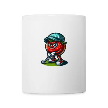 Drôle de tomate de golf avec chapeau élégant prêt pour - Mug blanc - blanc - Devant