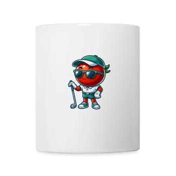 Drôle de golf tomate frange élégamment avec des nuances - Mug blanc - blanc - Devant