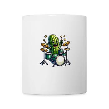 Tambours drôles cornichon rock on avec étoilé - Mug blanc - blanc - Devant