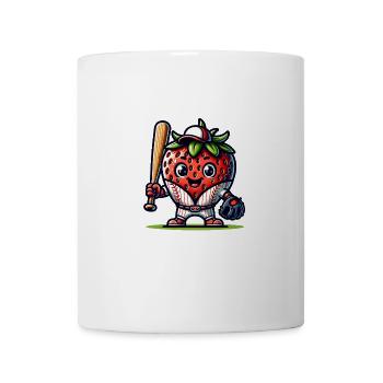 Drôle de joueur de baseball fraise sport - Mug blanc - blanc - Devant