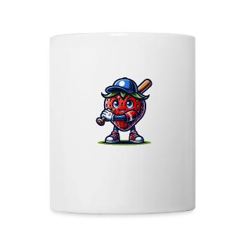 Drôle de joueur de baseball avec motif fraise - Mug blanc - blanc - Devant