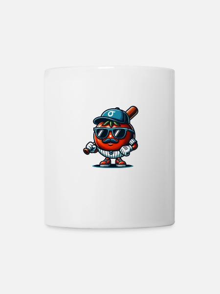 Lustige Tomate Baseball Mütze mit Sonnenbrille - Tasse - Weiß