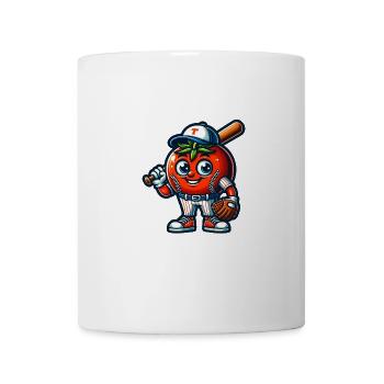 Funny tomato baseball player with bat - Mug - white - Front
