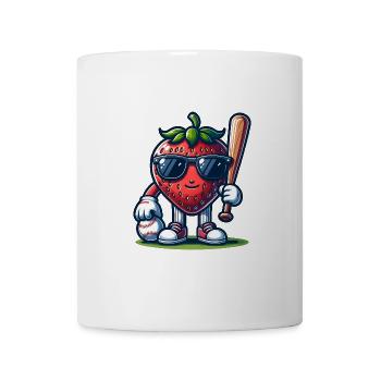 Coole Erdbeer-Baseball-Action im Sommer - Tasse - Weiß - Vorne