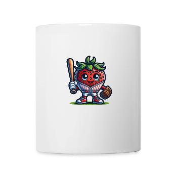 Graphique de baseball amusant à la fraise pour les fans - Mug blanc - blanc - Devant