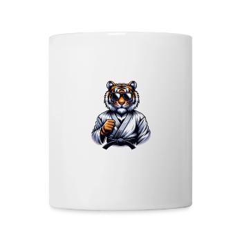 Karaté Tigre avec lunettes de soleil - Mug blanc - blanc - Devant
