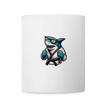 Karate Hai Mit Sonnenbrille Im Gi - Tasse - Weiß - Vorne
