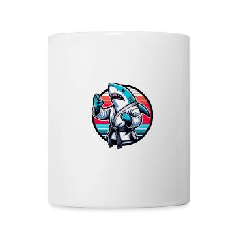 Karate Hai im Kimono mit Streifen - Tasse - Weiß - Vorne